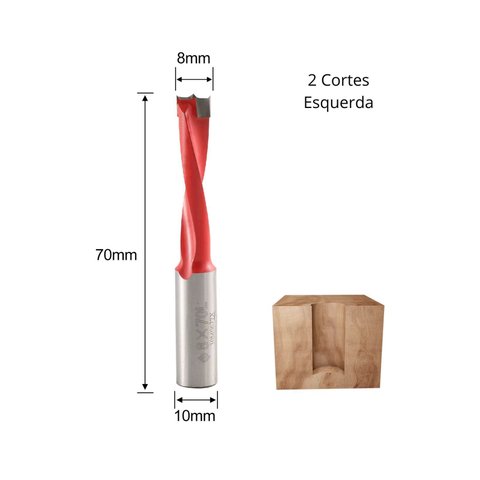 Broca Forstner Profissional Sentido Esquerda - Furo Não Passante - Haste 10mm para Cnc e Furadeira M