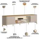 Ver imagem 5 de Rack para Sala de Estar TV 85 pol com LED Elysia L05 Tauari Off White Fosco - Lyam Decor