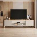 Ver imagem 3 de Rack para Sala de Estar TV 85 pol com LED Elysia L05 Tauari Off White Fosco - Lyam Decor