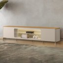 Ver imagem 2 de Rack para Sala de Estar Tv 85 Pol com Led Elysia L05 Tauari Off White Fosco - Lyam Decor