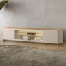 Rack para Sala de Estar Tv 85 Pol com Led Elysia L05 Tauari Off White Fosco - Lyam Decor - 2