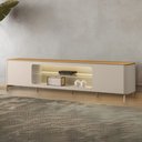 Ver imagem 4 de Rack para Sala de Estar TV 85 pol com LED Elysia L05 Tauari Off White Fosco - Lyam Decor