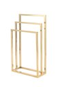 Ver imagem 1 de Toalheiro Porta Toalha de Piso Triplo Linha Larissa em Aço Inox 304 Dourado Brilhante Stainless