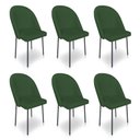 Ver imagem 1 de Kit 6 Cadeiras Poltrona de Jantar Ariel Suede Verde Pés de Ferro Preto - Pallazio