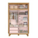 Ver imagem 3 de Guarda Roupa Infantil Flora 2 Portas de Correr Rosa Acetinado - Qmovi