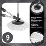 Balde Mop Esfregão Giratório 360 Limpeza Cesto Inox C/ Refil - 2