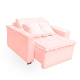 Poltrona Cama com Puff para Sala Confortavél Moderna Suede - 5