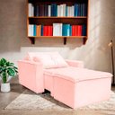 Ver imagem 2 de Poltrona Cama com Puff para Sala Confortavél Moderna Suede