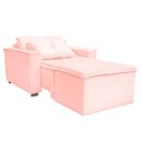 Ver imagem 1 de Poltrona Cama com Puff para Sala Confortavél Moderna Suede