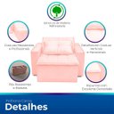 Ver imagem 3 de Poltrona Cama com Puff para Sala Confortavél Moderna Suede