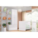 Ver imagem 1 de Quarto Infantil Completo Labirinto 2 Peças (1 Guarda Roupa + 1 Berço) Qi97 Branco - Henn