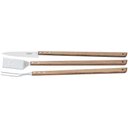 Ver imagem 1 de Jogo Trinchante para Churrasco Tramontina em Aço Inox e Madeira 3 Peças - com Faca 8" Tramontina