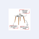 Ver imagem 4 de Mesa Jantar Cozinha 4 Lugares Dubai Pés Retro Cores:off White