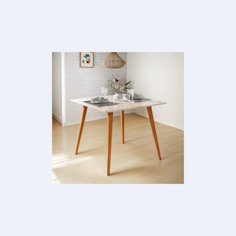 Mesa Jantar Cozinha 4 Lugares Dubai Pés Retro Cores:off White