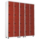 Ver imagem 1 de Armário Roupeiro Aço 20 Portas Academia Guarda Volume Trinco Vermelho