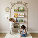 Ver imagem 2 de Kit com 2 Prateleiras de Parede MDF para Livros Organizador Estilo Montessori 50cm