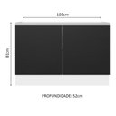 Ver imagem 3 de Balcão Gabinete de Pia Armário de Cozinha 100% MDF 120 cm 2 Portas Branco/Preto Acordes Madesa
