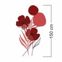 Ver imagem 5 de Adesivo Floral Boho Vermelho Estilo Nórdico 88x150 Minimalista Abstrato