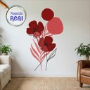Ver imagem 2 de Adesivo Floral Boho Vermelho Estilo Nórdico 88x150 Minimalista Abstrato