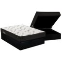 Ver imagem 1 de Cama Box Baú Casal: Colchão Espuma Ortobom D45 Light Saúde OrtoPillow + Base CRC Suede Black(