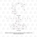 Ver imagem 6 de Torneira Para Banheiro Inox Misturador Duplo Comando Tefé Pingoo.casa - Cinza