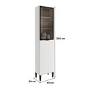 Ver imagem 3 de Paneleiro Miami 1 Porta + 1 Porta de Vidro 5 Prateleiras Carraro
