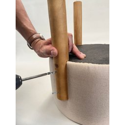 Kit 2 Puff com Pés de Madeira:cinza - 7