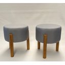 Ver imagem 2 de Kit 2 Puff com Pés de Madeira:cinza