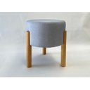 Ver imagem 1 de Kit 2 Puff com Pés de Madeira:cinza