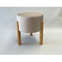 Ver imagem 5 de Kit 2 Puff com Pés de Madeira:cinza