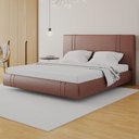 Ver imagem 2 de Cama King Flutuante com Cabeceira 195cm Astra S04 Couríssimo Telha - Lyam Decor