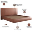 Ver imagem 4 de Cama King Flutuante com Cabeceira 195cm Astra S04 Couríssimo Telha - Lyam Decor