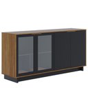 Ver imagem 5 de Balcão Aparador Buffet Vicky C05 Noce Milano/Preto Fosco - Mpozenato