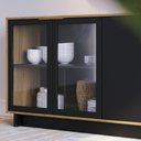 Ver imagem 7 de Balcão Aparador Buffet Vicky C05 Noce Milano/Preto Fosco - Mpozenato