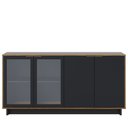 Ver imagem 6 de Balcão Aparador Buffet Vicky C05 Noce Milano/Preto Fosco - Mpozenato