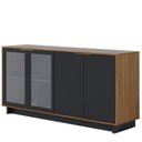 Ver imagem 4 de Balcão Aparador Buffet Vicky C05 Noce Milano/Preto Fosco - Mpozenato