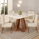 Ver imagem 2 de Mesa Jantar Kiara e 4 Cadeiras Yasmin Freijo Linho Neve Dj Moveis