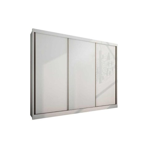 Guarda Roupa Casal 3 Portas de Correr e 8 Gavetas Natus Plus Branco - Novo Horizonte