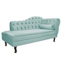Ver imagem 5 de Kit Diva Recamier Diana 185cm Lado Esquerdo e 01 Poltrona Classic Suede Azul Tiffany - ADJ Decor