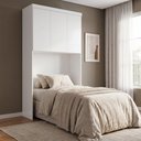 Ver imagem 1 de Módulo de Guarda Roupa Aéreo Ponte Solteiro 126,3cm 100% MDF Cairo Branco/Neve