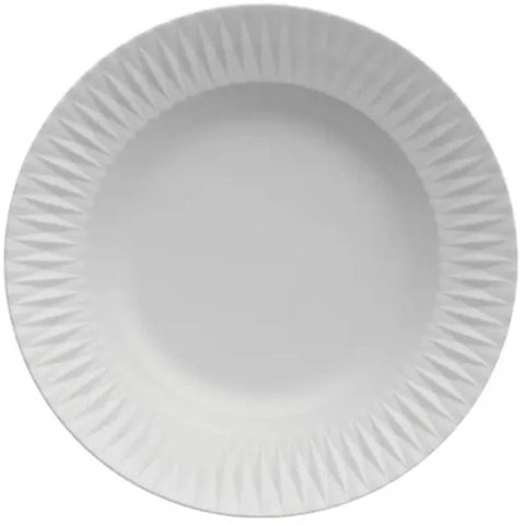 Prato Fundo em Porcelana 23cm Branco Diamante Germer Mesa Posta Jantar
