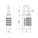 Ver imagem 3 de Cadeado 20mm Segredo Color Vermelho Al20 Alumínio Soprano