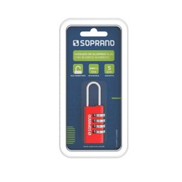 Cadeado 20mm Segredo Color Vermelho Al20 Alumínio Soprano - 4
