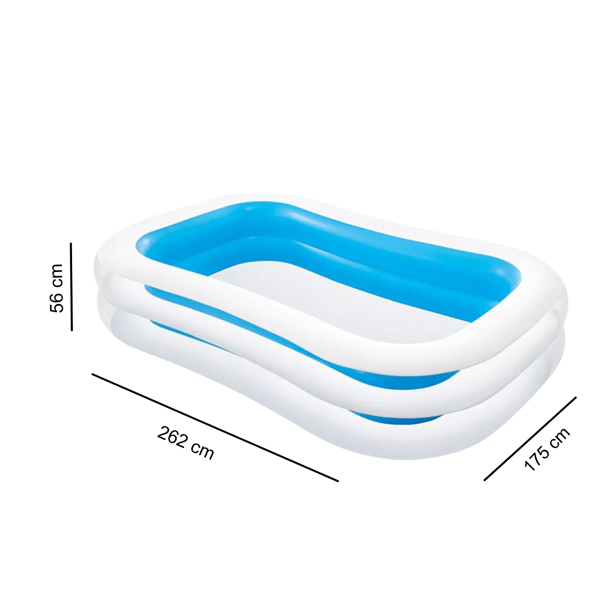 Piscina Inflável Intex 770l Familiar 2,62m + Bomba Ar Manual Cor:azul - 2