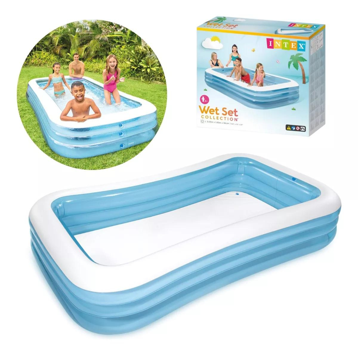 Piscina Inflável Intex 770l Familiar 2,62m + Bomba Ar Manual Cor:azul - 9