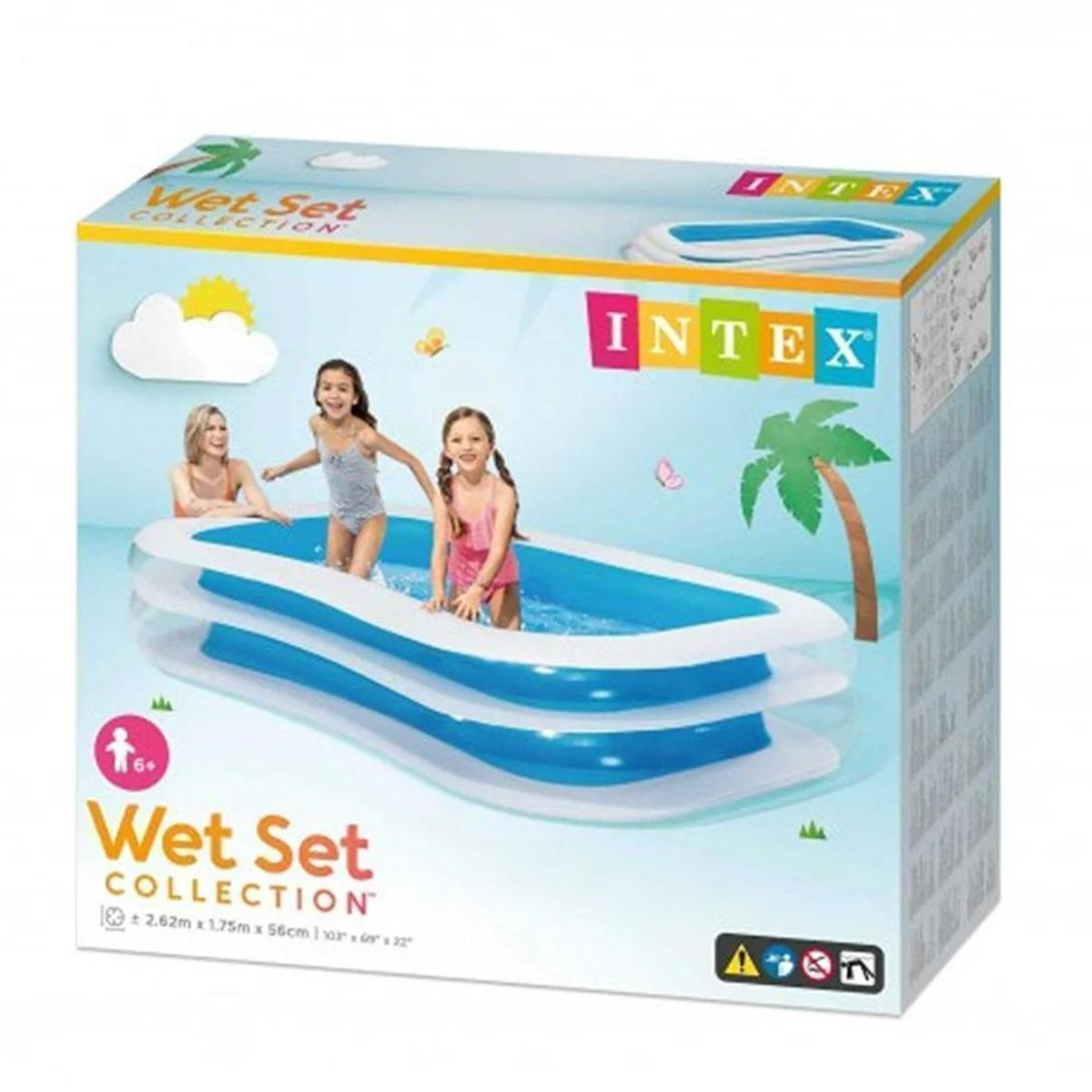 Piscina Inflável Intex 770l Familiar 2,62m + Bomba Ar Manual Cor:azul - 8