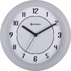 Relógio De Parede Eurora Cinza Com Mostrador Branco
