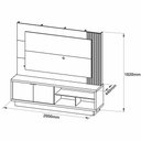 Ver imagem 5 de Estante para Home Theater 2,00m com Iluminação Led Ho1000 Tecno Mobili - Natural/off White