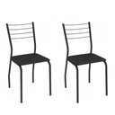 Ver imagem 1 de Cadeira de Jantar Kappesberg Malta de Metal com Assento Estofado Cor Preto Fosco 2 Unidades