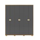 Ver imagem 5 de Guarda-roupa Noronha com Maleiro Interno 6 Portas 4 Gavetas Nature/alasca 100% Mdf - Vila Rica